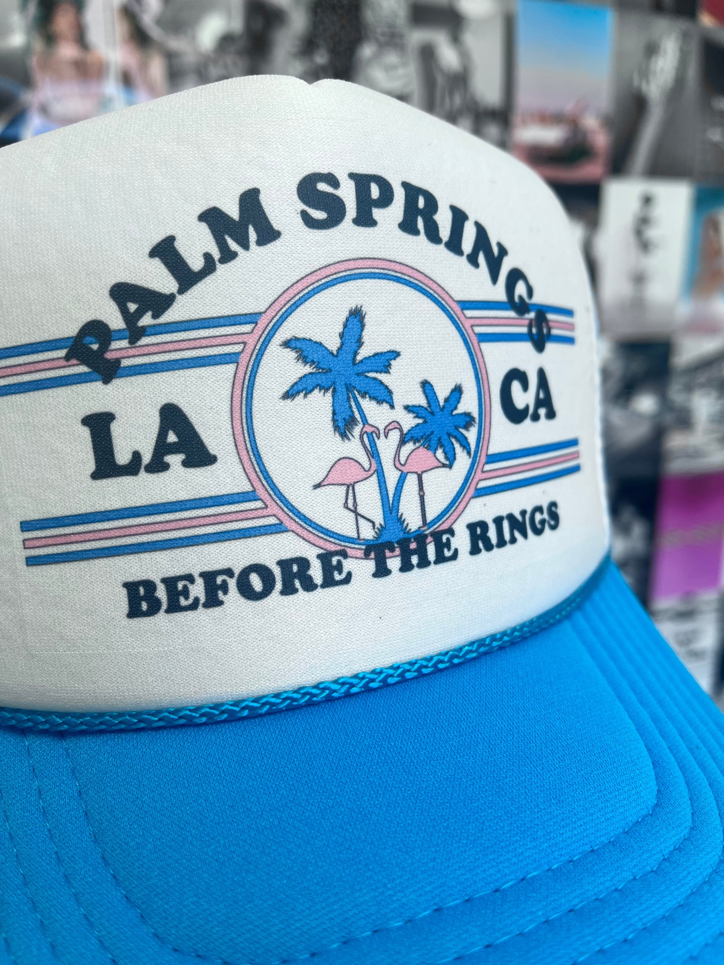 Palm Springs Before the Rings Trucker Hat HAT LULUSIMONSTUDIO Blue + White 